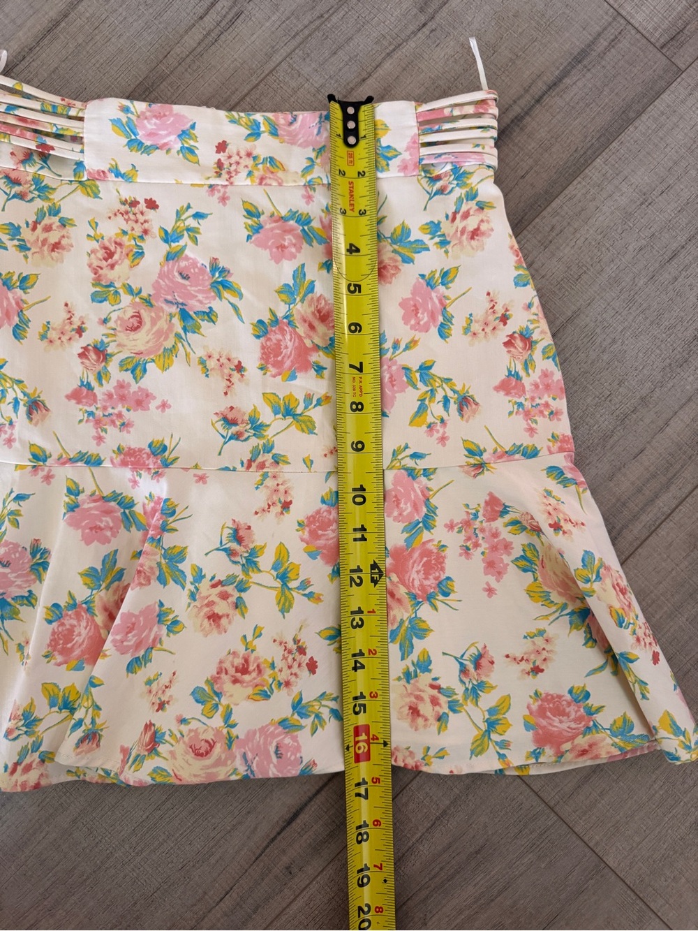 Zara Floral Romantic Cottage Core Cream Ruffle Hem Skirt - Picture 8 of 9
